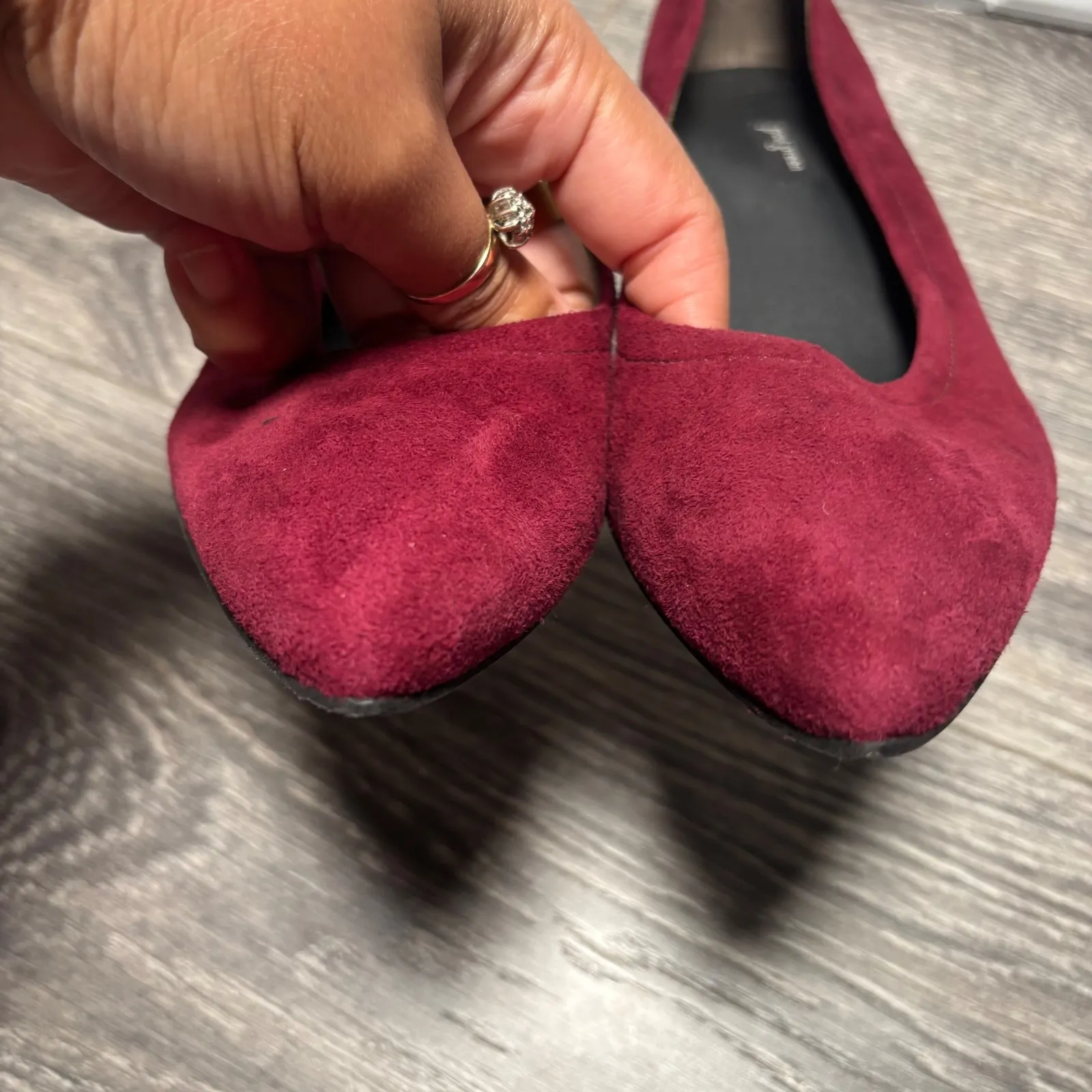 Paul Green Burgundy Suede‎ Tammy  Pointed Toe Block Heel Pumps Dress Size 7.5 - Image 3