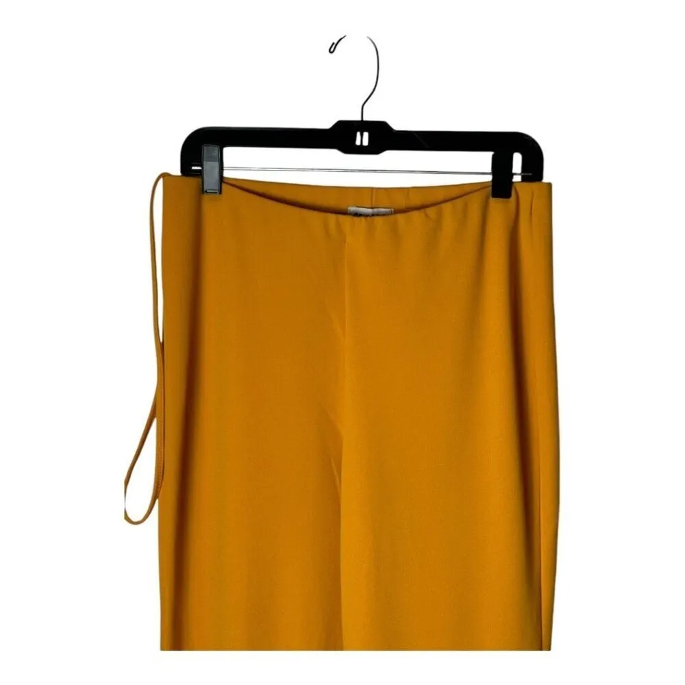 Public Desire Asos Pants Womens 12 Orange Waist Strap High Rise Flared Retro Yellow - Image 6