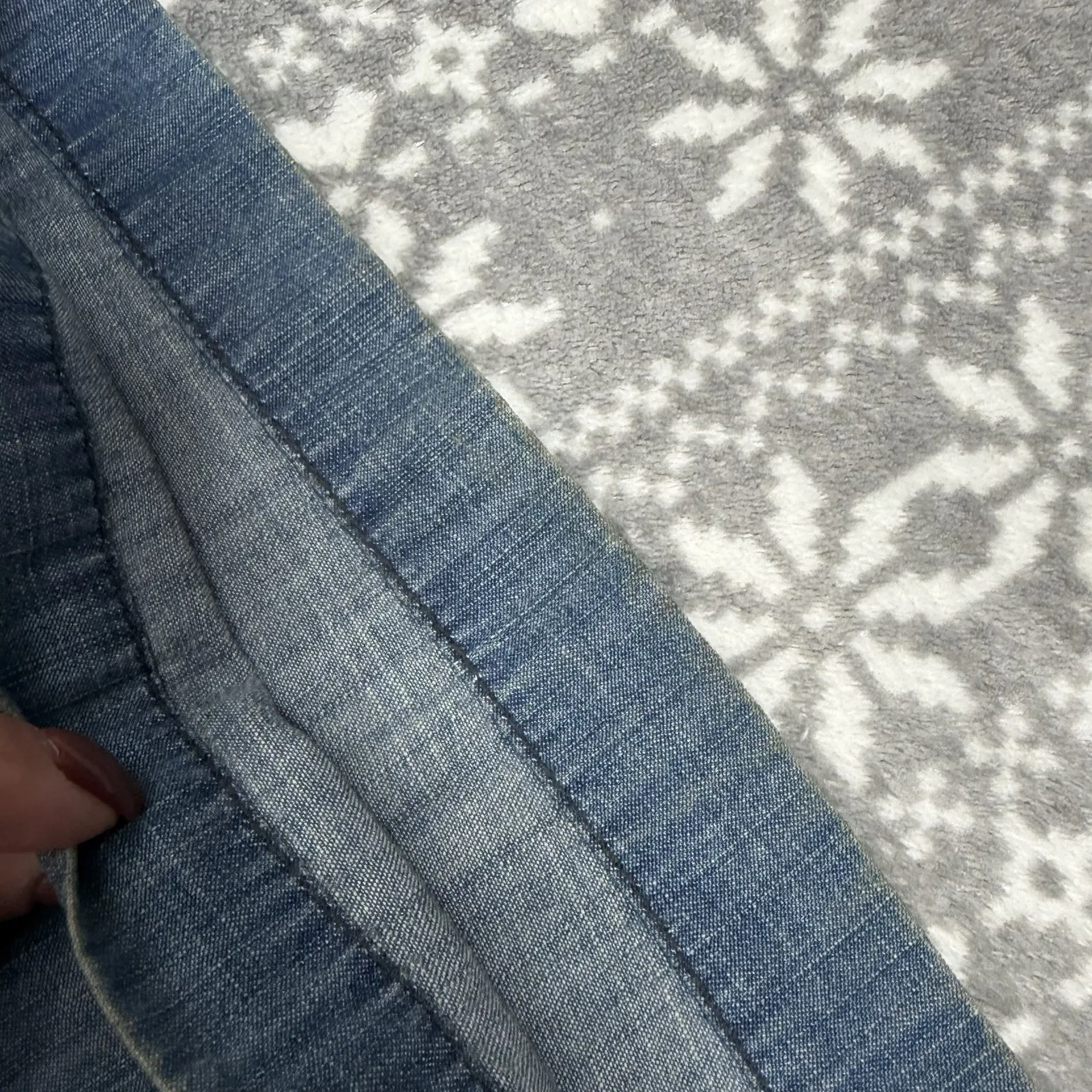 Chico's Blue Chambray Wide Leg Pant Size 10 Chico's Size 1.5 Casual Minimalist - Image 5