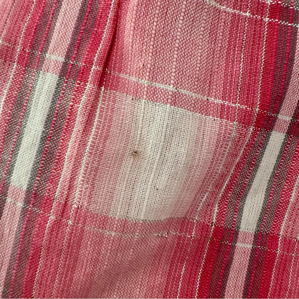 Panhandle Slim Pearl Snap Shirt Women’s Large Pink Silver Plaid Western Cowgirl - Image 2