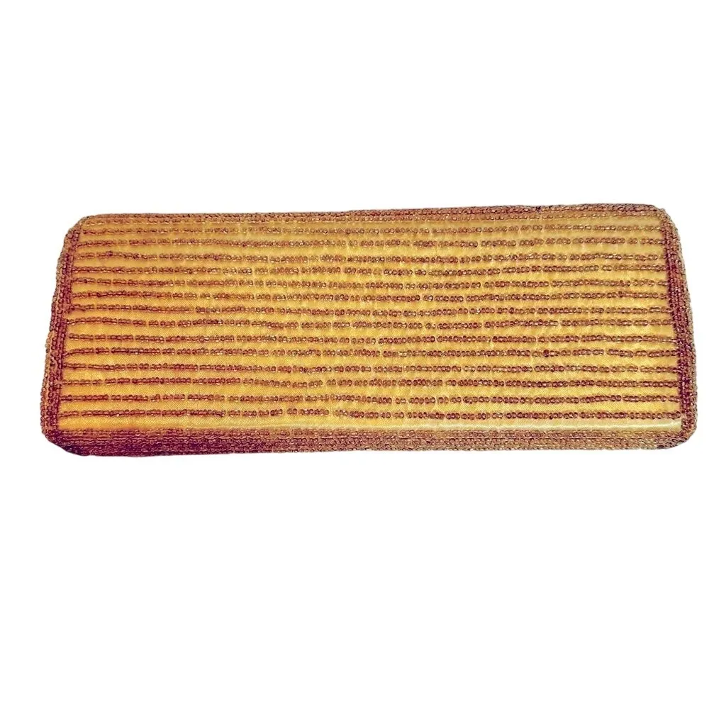 Bijoux Terner Beaded Purse Crossbody Women's Gold Satin Interior Snap Closure - Image 3