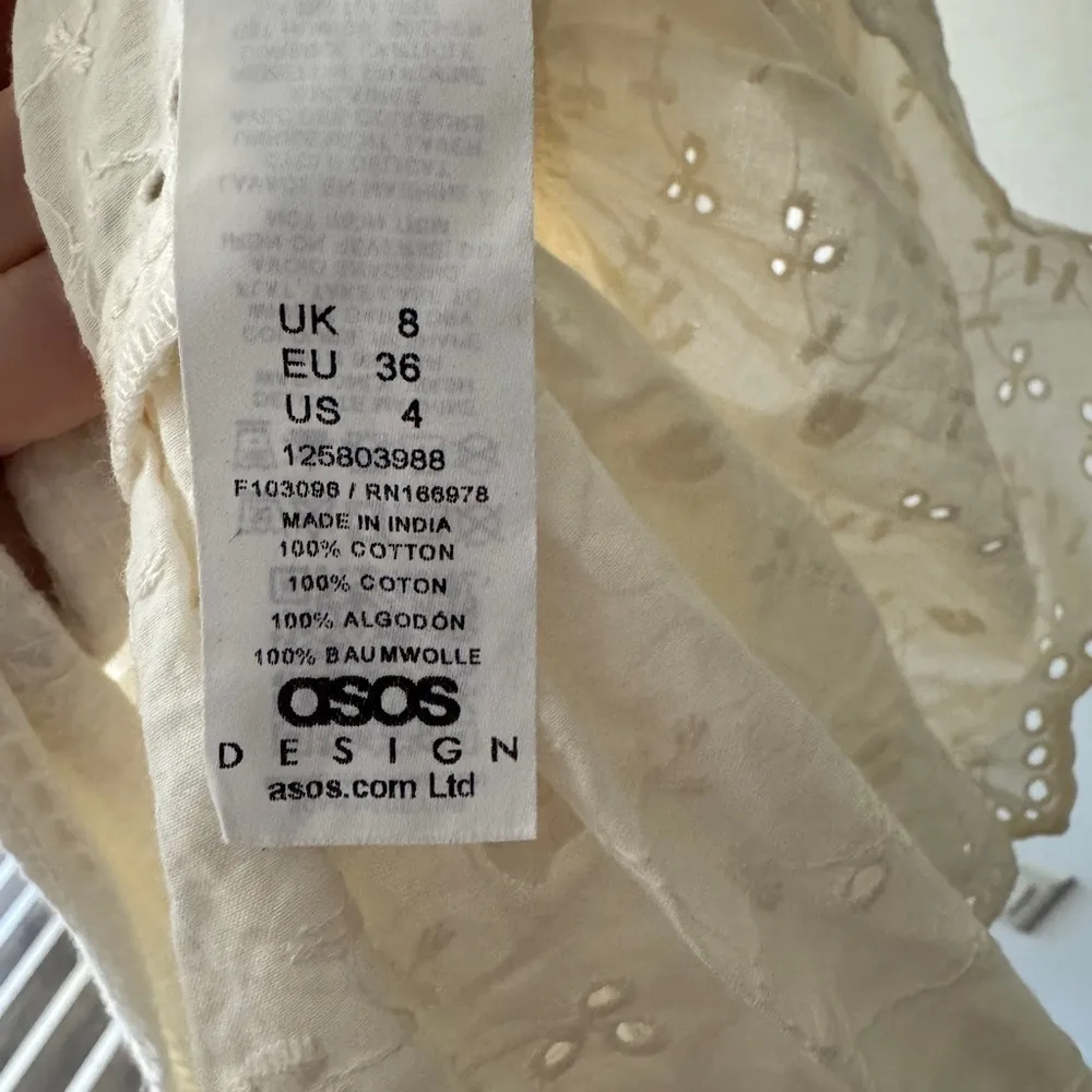 ASOS Cream Crochet Halter Mini Beachy Mini Dress Eyelet Details - Image 6