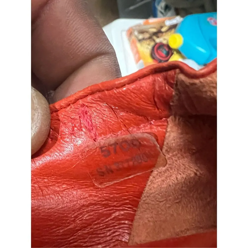 Tory Burch Minnie Travel Ballet Flats Red Pebbled Leather Women’s 6 - Image 3