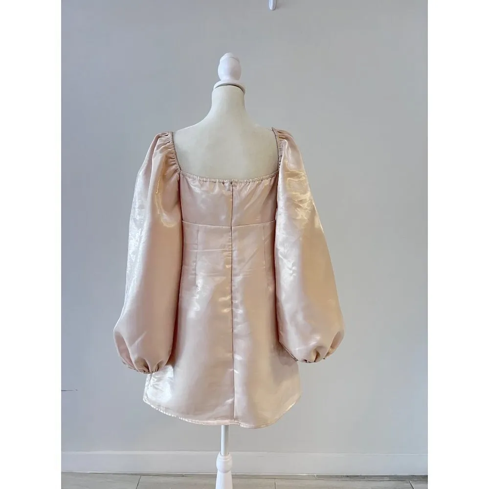 Lulu's NWT Sweet Daydream Long Sleeve Satin Minidress  size Medium - Image 2