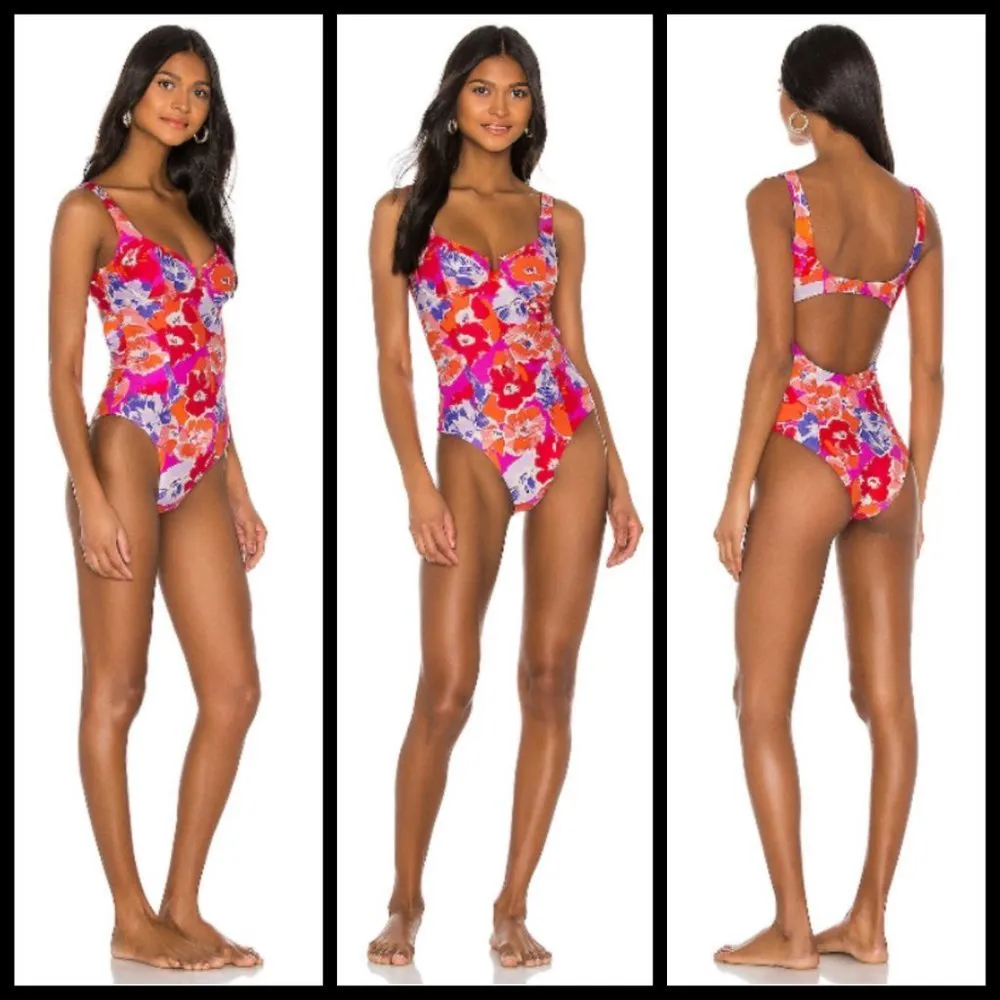 💕L*SPACE💕 Nicolette One Piece Classic Swimsuit Super Bloom Floral Print 6 NWT - Image 8