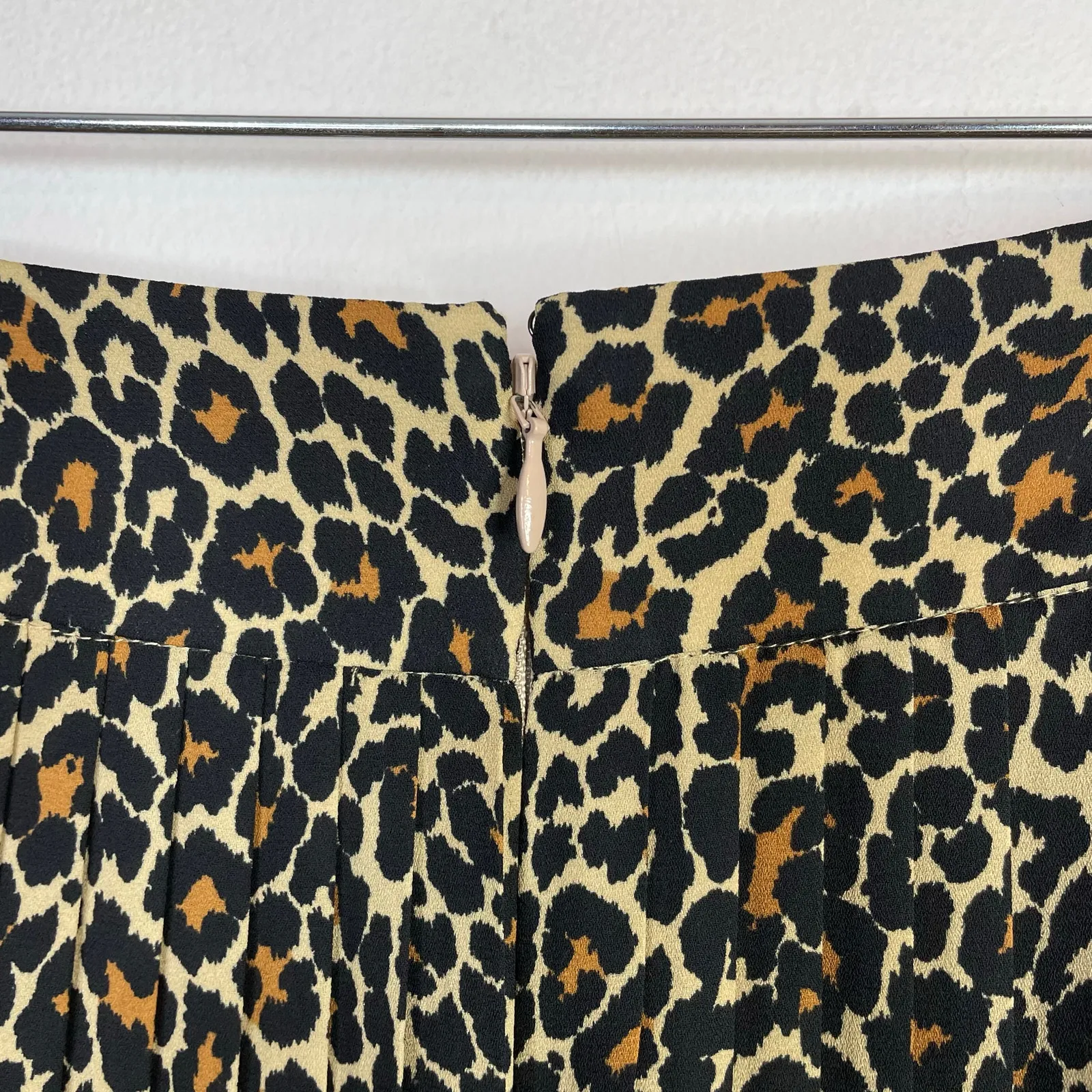 J Crew Factory Pleated Midi Skirt Leopard Cheetah Animal Print Black Tan women 2 - Image 9