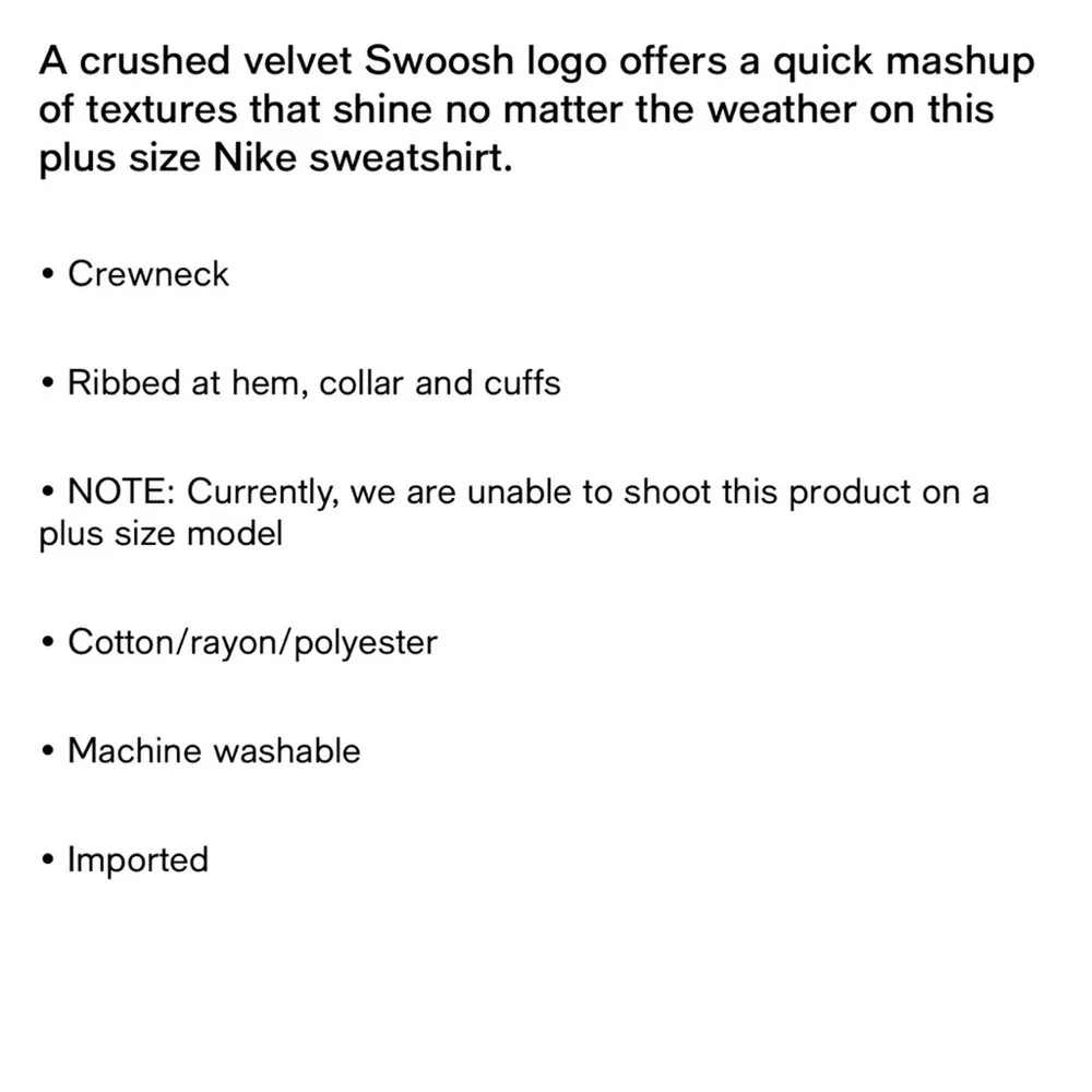 NEW Nike Sweatshirt Plus Size Pullover Retro Crushed Velvet Logo Blue Size 1X - Image 6