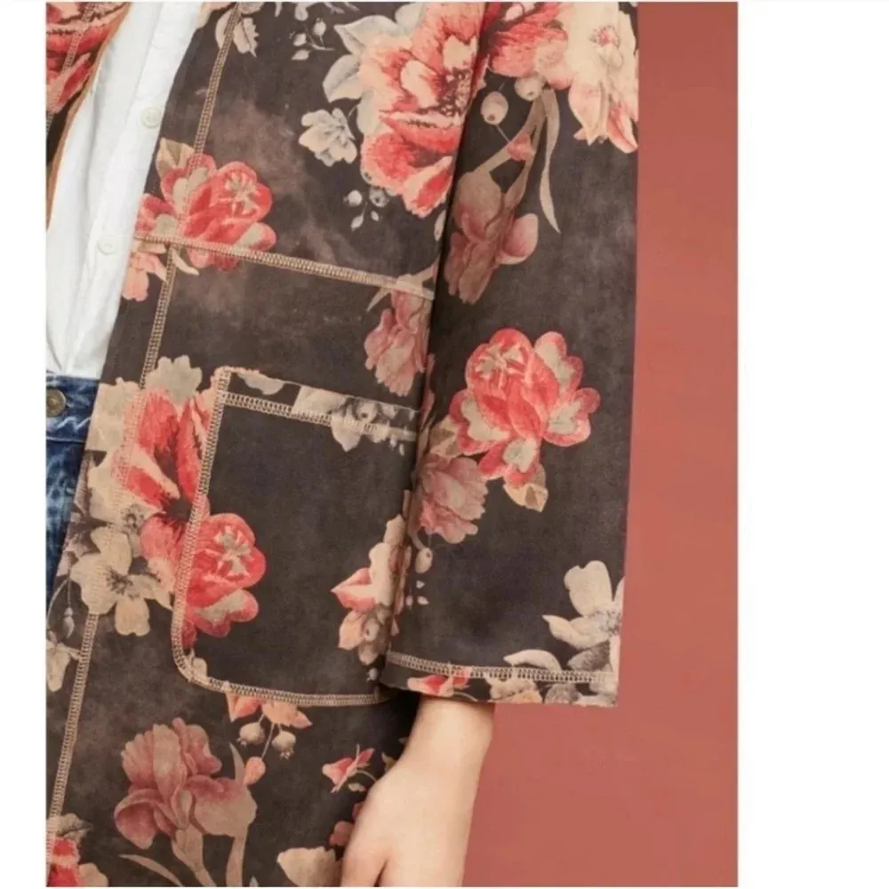 Solitaire x Anthropologie NEW!! Monarc Rose Open Front Duster Kimono Size XL - Image 11