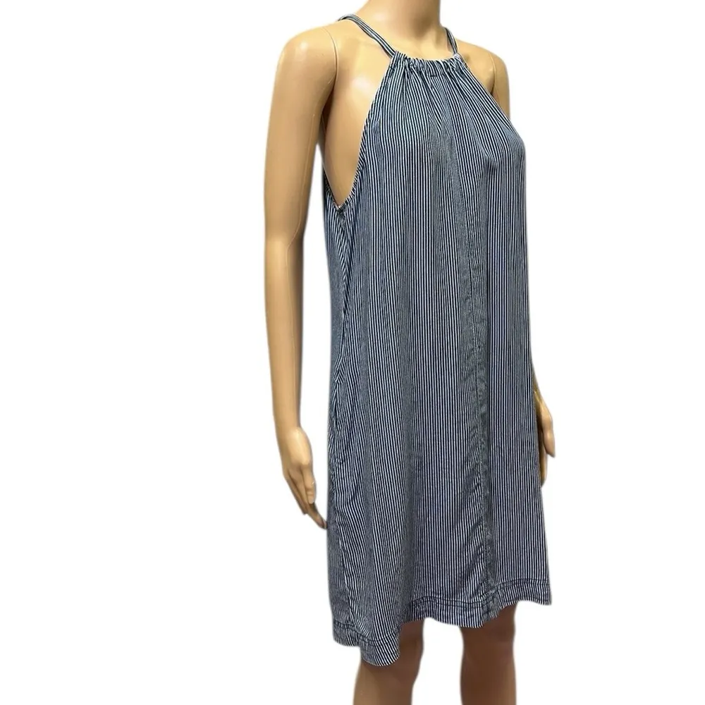 Kut From The Cloth Striped Sleeveless Tie Back Pocket Shift Dress Lyocell Sz 10 - Image 6