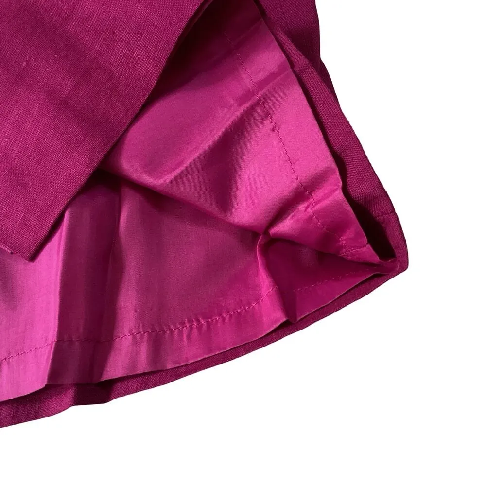 Chaus Linen Blend Skirt Suit Pink Size 6 - Image 12