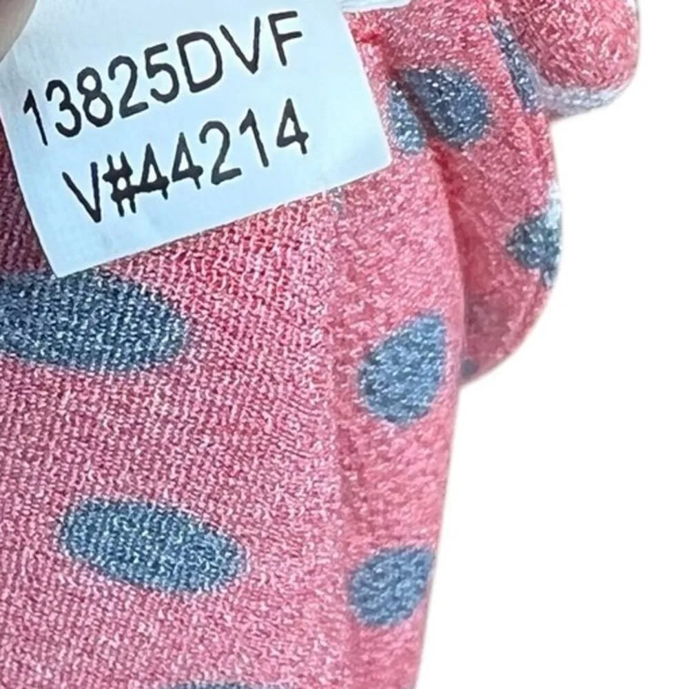 Diane‎ von Furstenberg Andrea Polka Dot Crepe Dress Long Sleeve Red Size 2 - Image 14