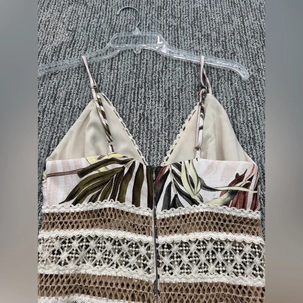 PatBo Palm Leaf Midi Dress NEVER WORN Tan Size 2 - Image 2