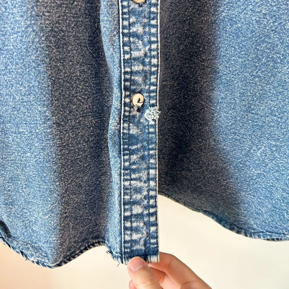 Jane Ashley Women's Vintage Style Floral Embroidered Denim Jacket Plus Size 1X - Image 6