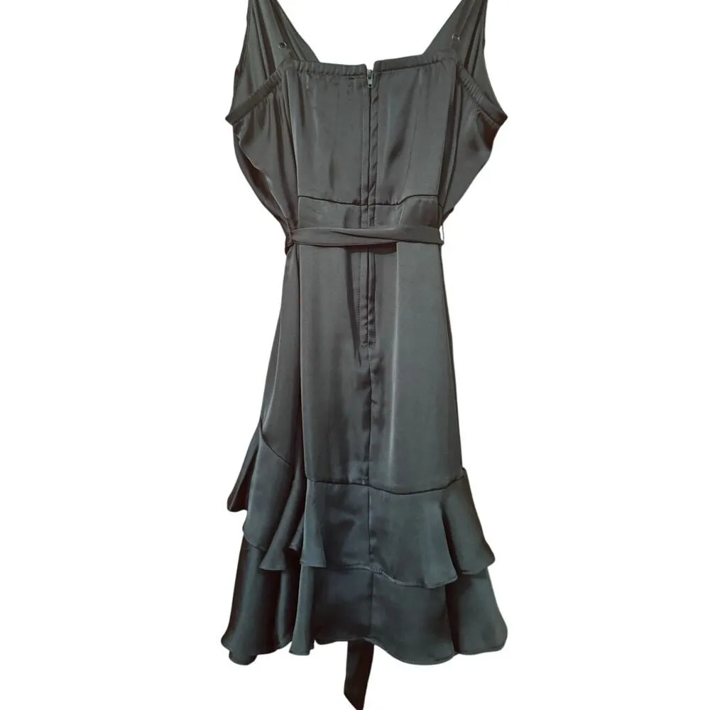 Alter'd State XL Mini satin dress ruffle skirt cross bodice strappy prom formal - Image 2