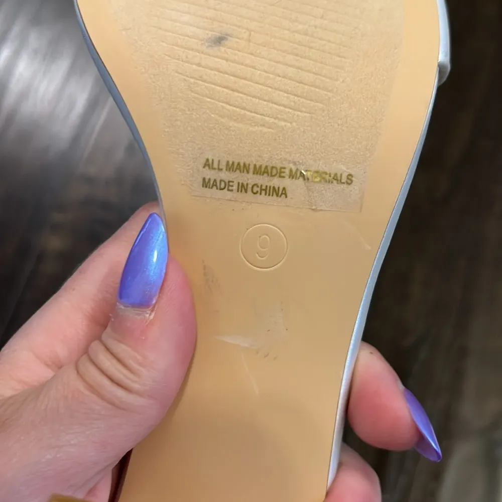 NWOT Arylee White Satin Ankle Strap Heels - Image 9