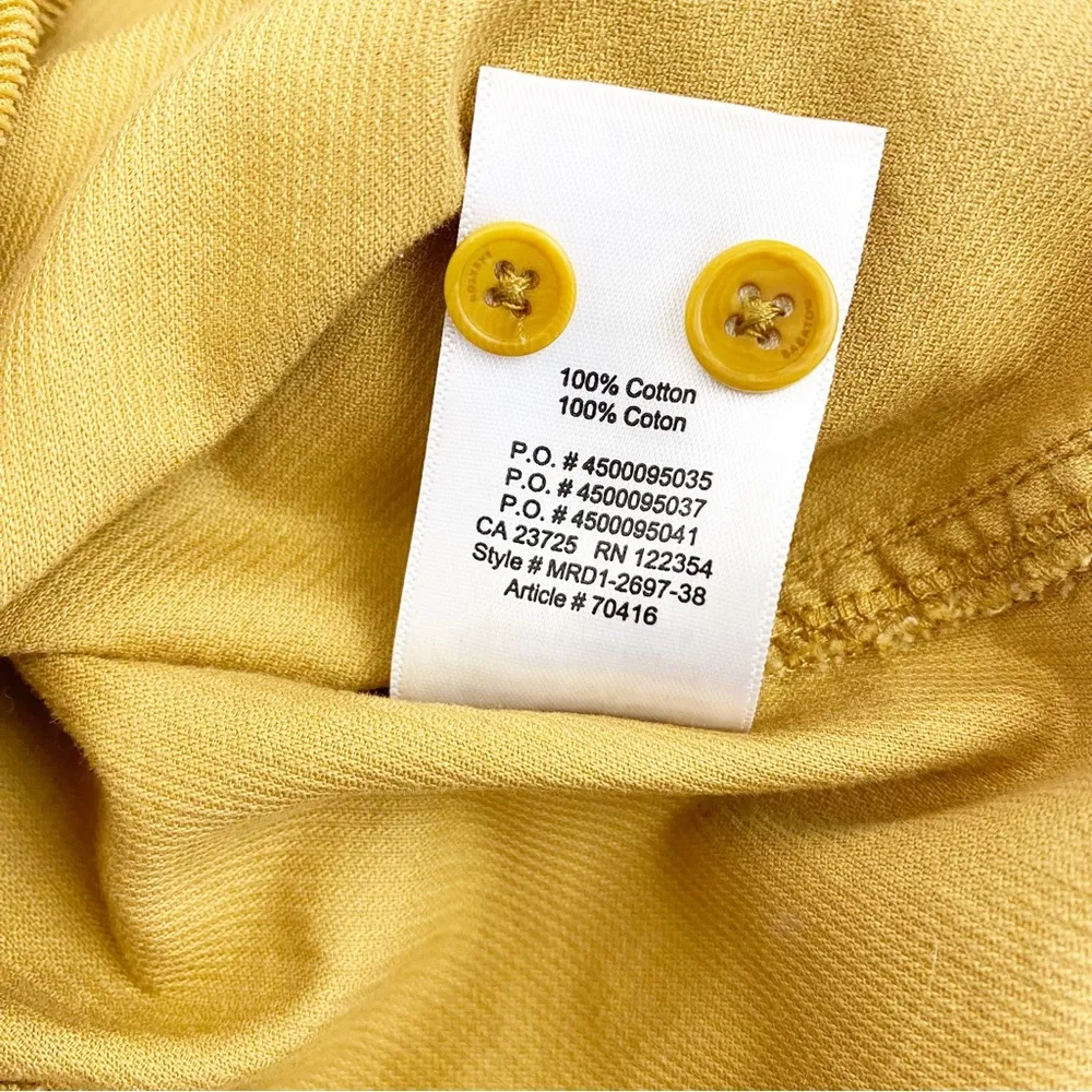 Babaton X Aritzia Micro Corduroy Button Up Long Sleeve Shirt Top: Mustard - Image 9