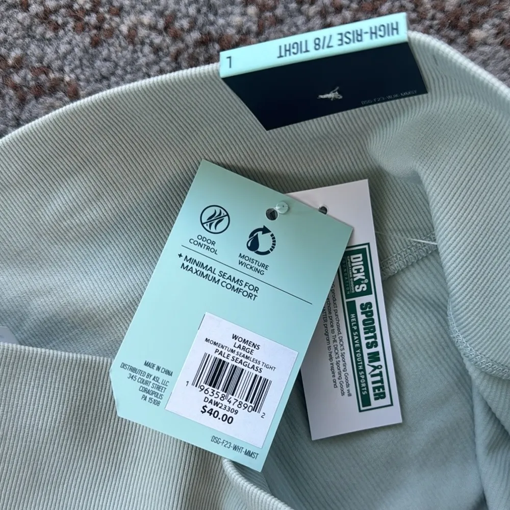 DSG Momentum High Rise Seamless Leggings Pale Seaglass Large Green - Image 4