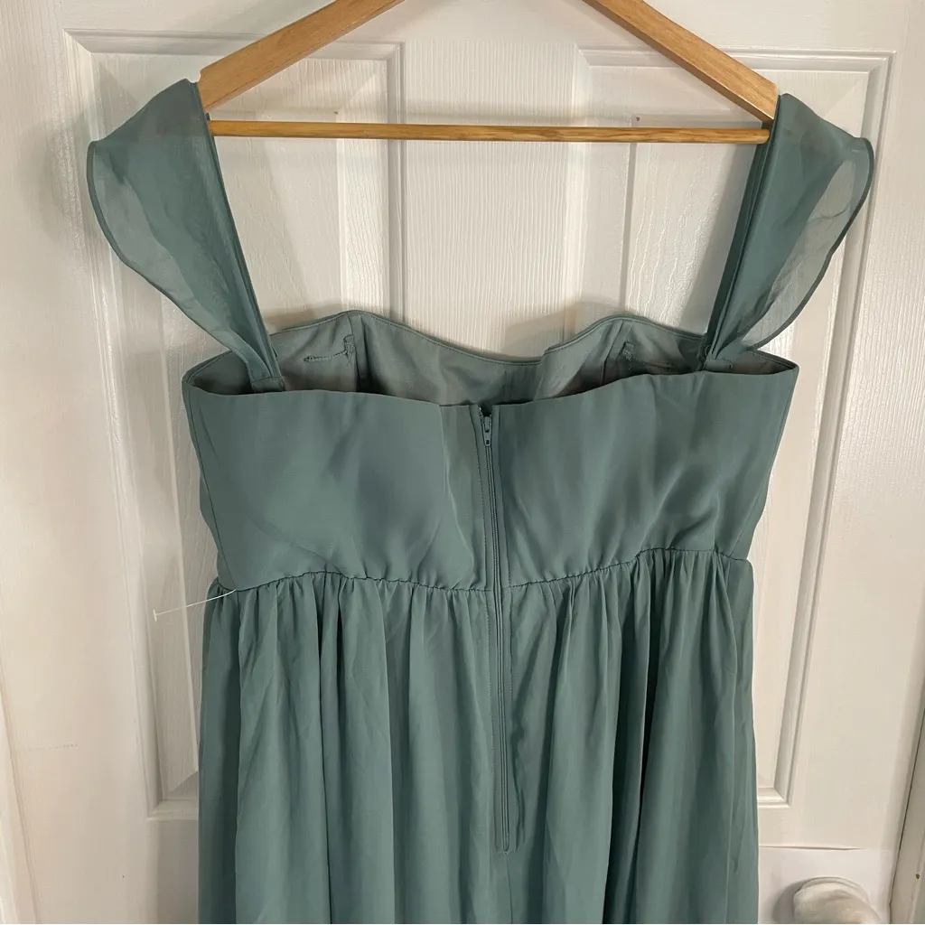 Birdy Grey Soft Green Dress Sheer outer layer Size XL event formal bridesmaid - Image 8