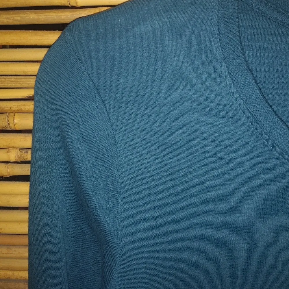 BCG L Teal Scoop Neck Long Sleeve Top - Image 2
