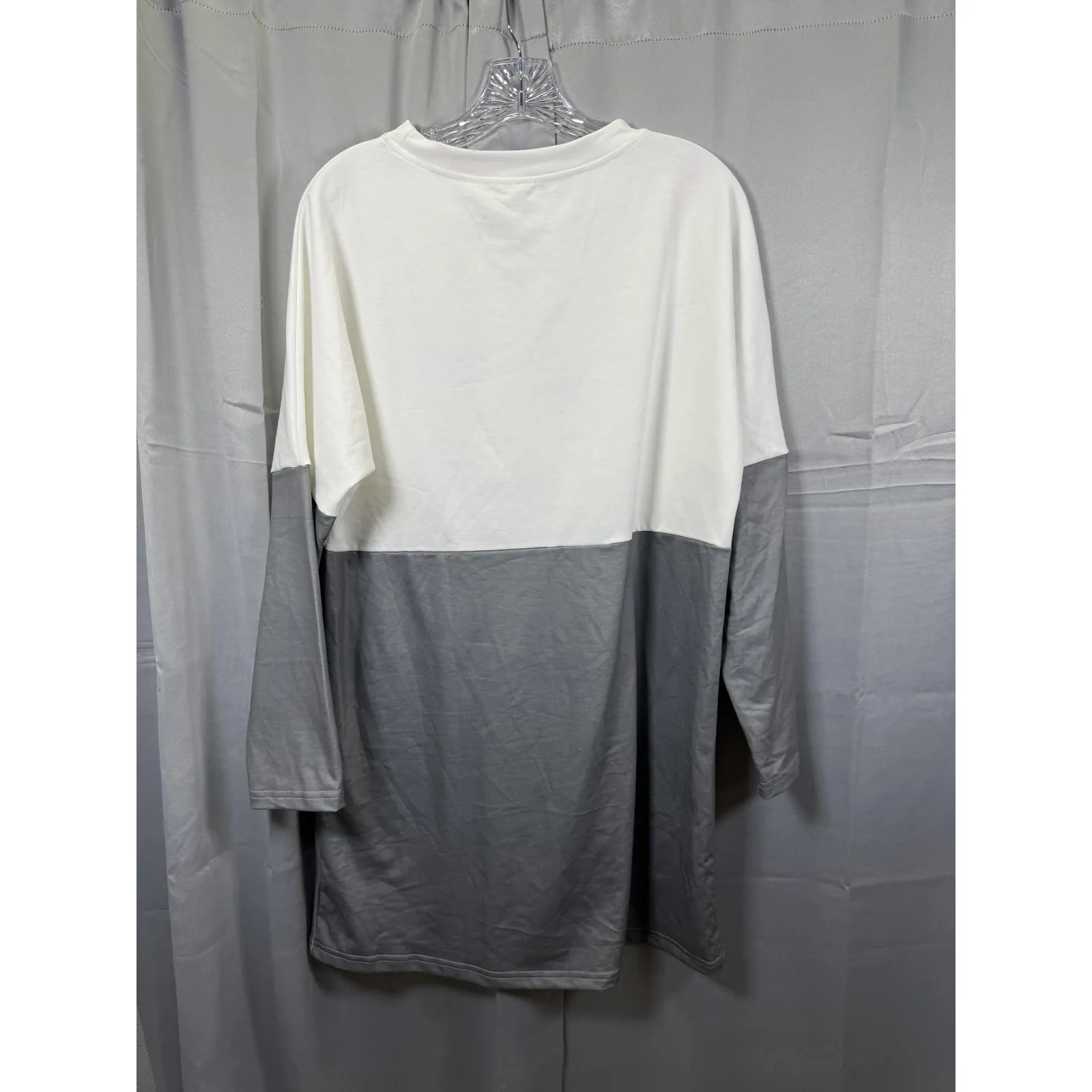 Snowman‎ Tunic Shirt Womens Small Gray White Red Plaid Scarf Winter Holiday Top - Image 8