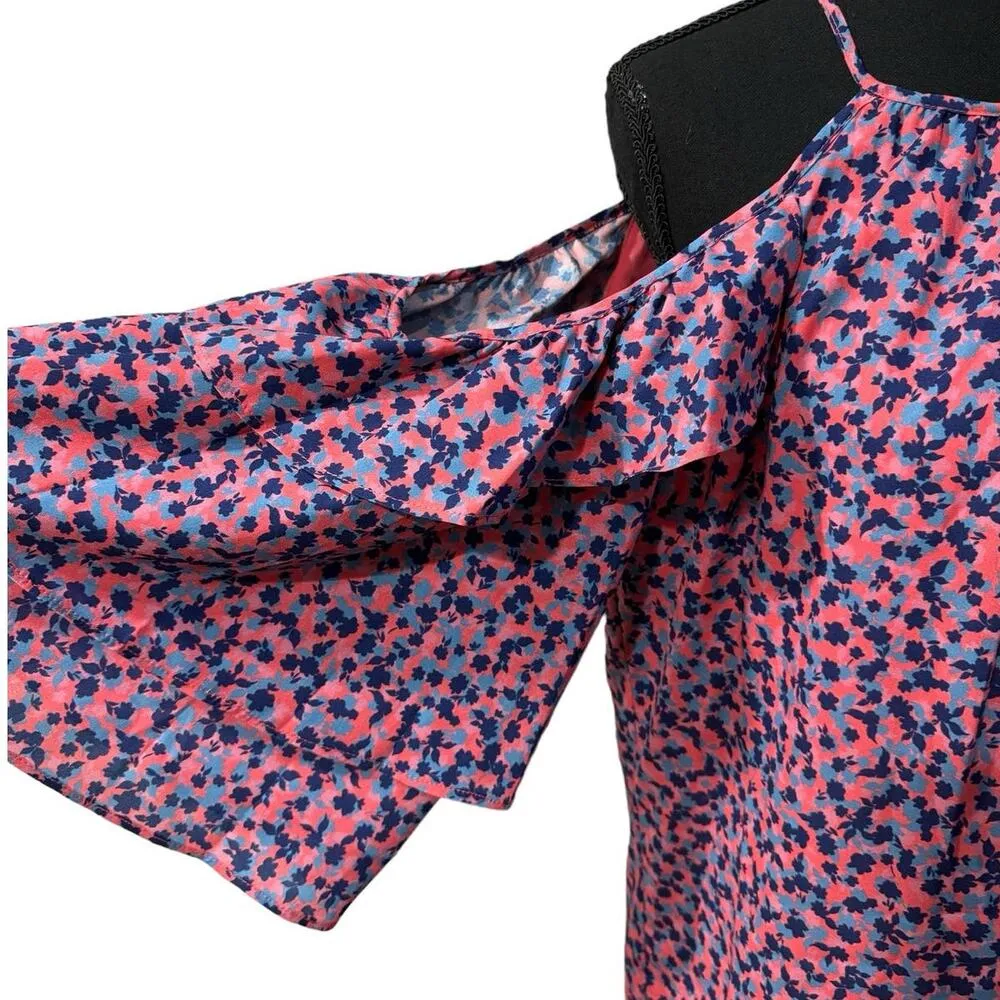 NWT! Parker Dahlias Floral Ruffle Halter Neck Blouse - Size Medium - Image 4
