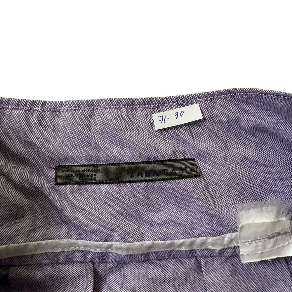Zara Purple Pleated A-Line Mid Rise Skirt Women Size Small | 71-30 - Image 3