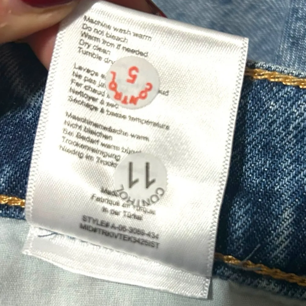 Anine Bing Lara Cotton raw Hem High waist Distressed Jeans Size 27 - Image 13