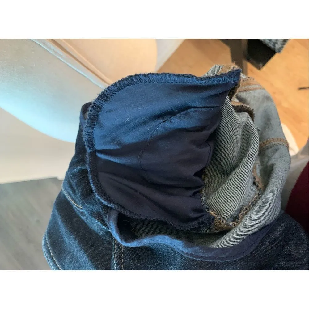 White House black market starchy Jean jacket dark blue/black size 00 - Image 6