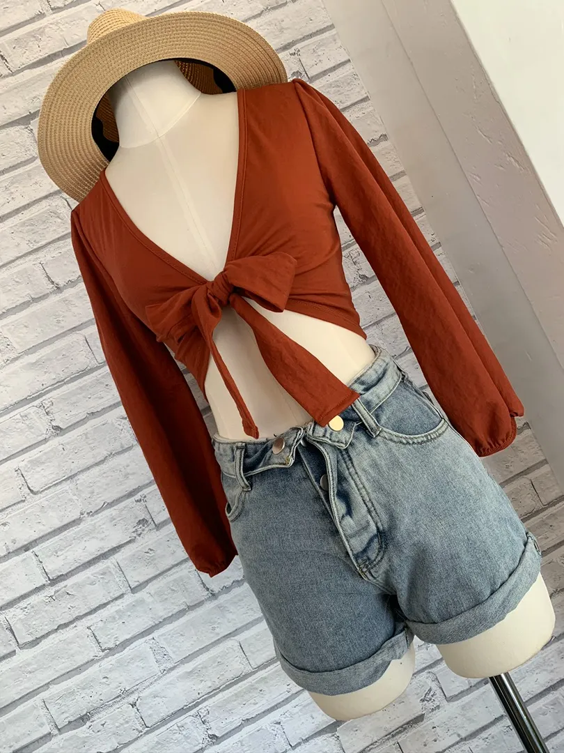 Self Tie Crop Top - Image 2