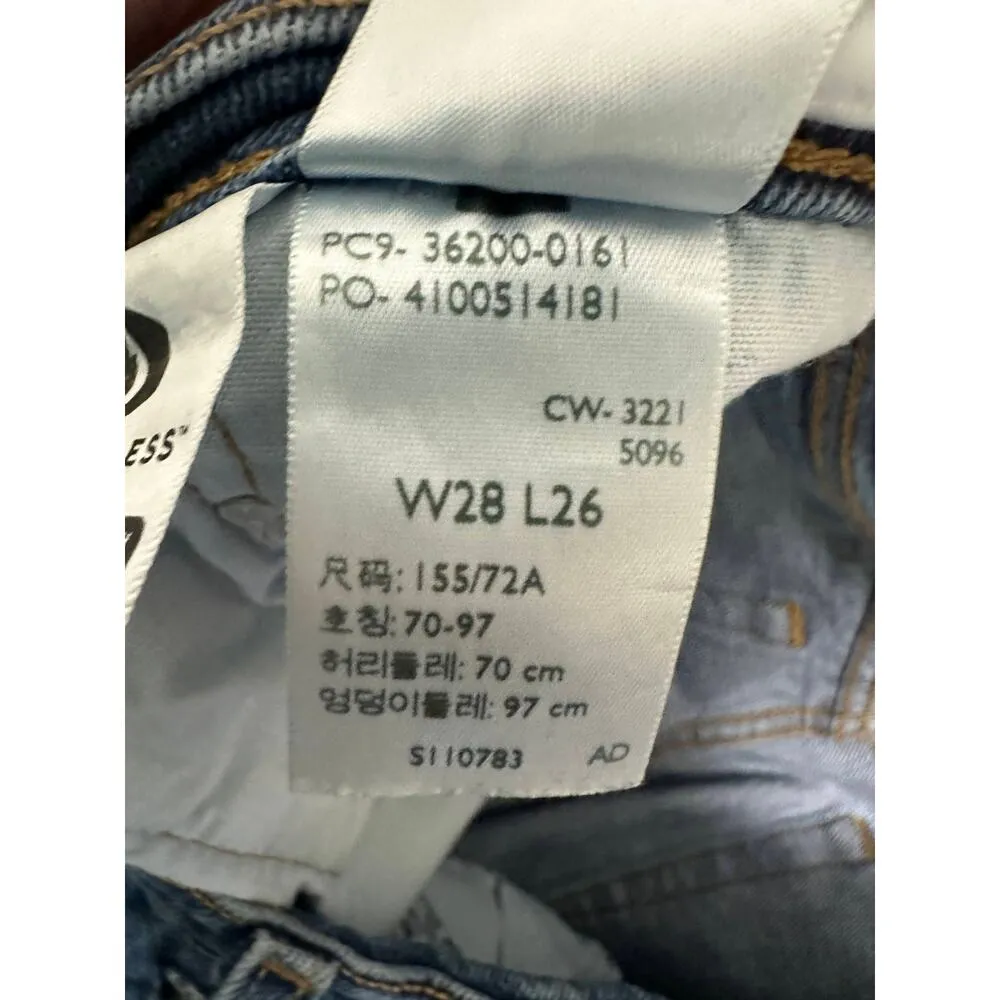 Levi's 501 Blue Denim Button Fly Crop Raw Hem Jeans Women's Size 28 x 26 - Image 9