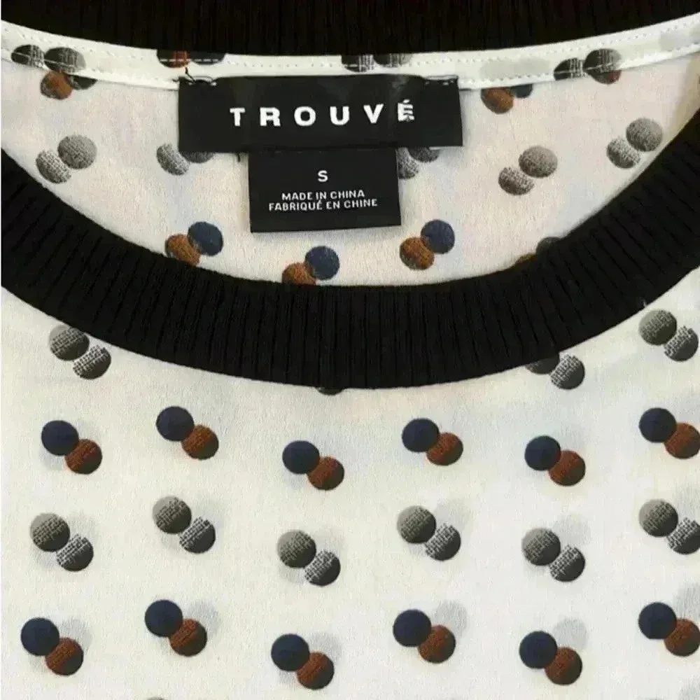 Trouvé Sleeveless Top Front Tie Black White Gray Size Small - Image 6