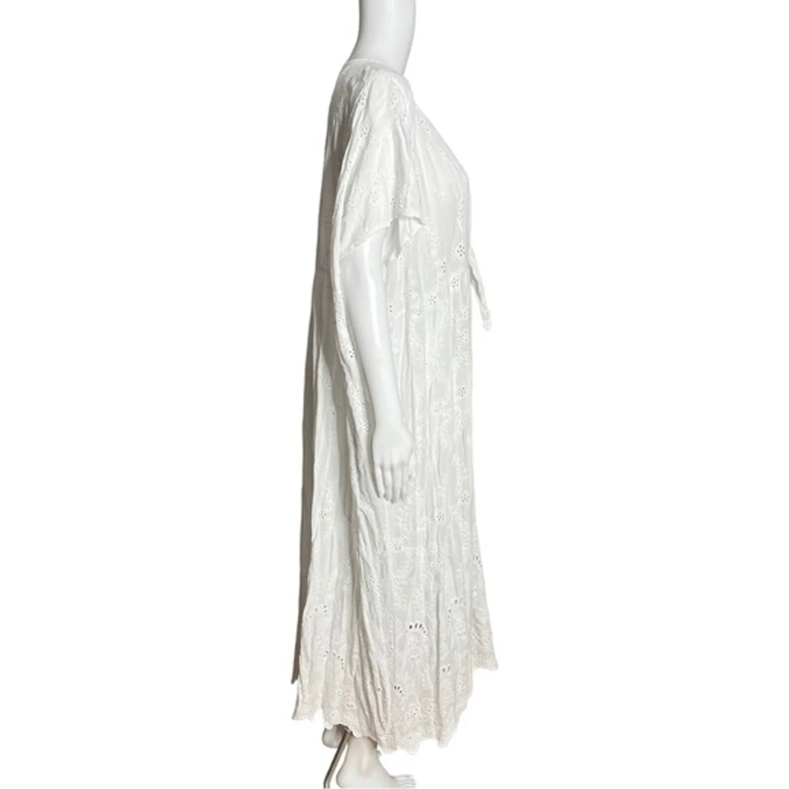 Young Fabulous & Broke Caftan Womens Small White Open Eyelet Lace‎ Boho Neutral - Image 2