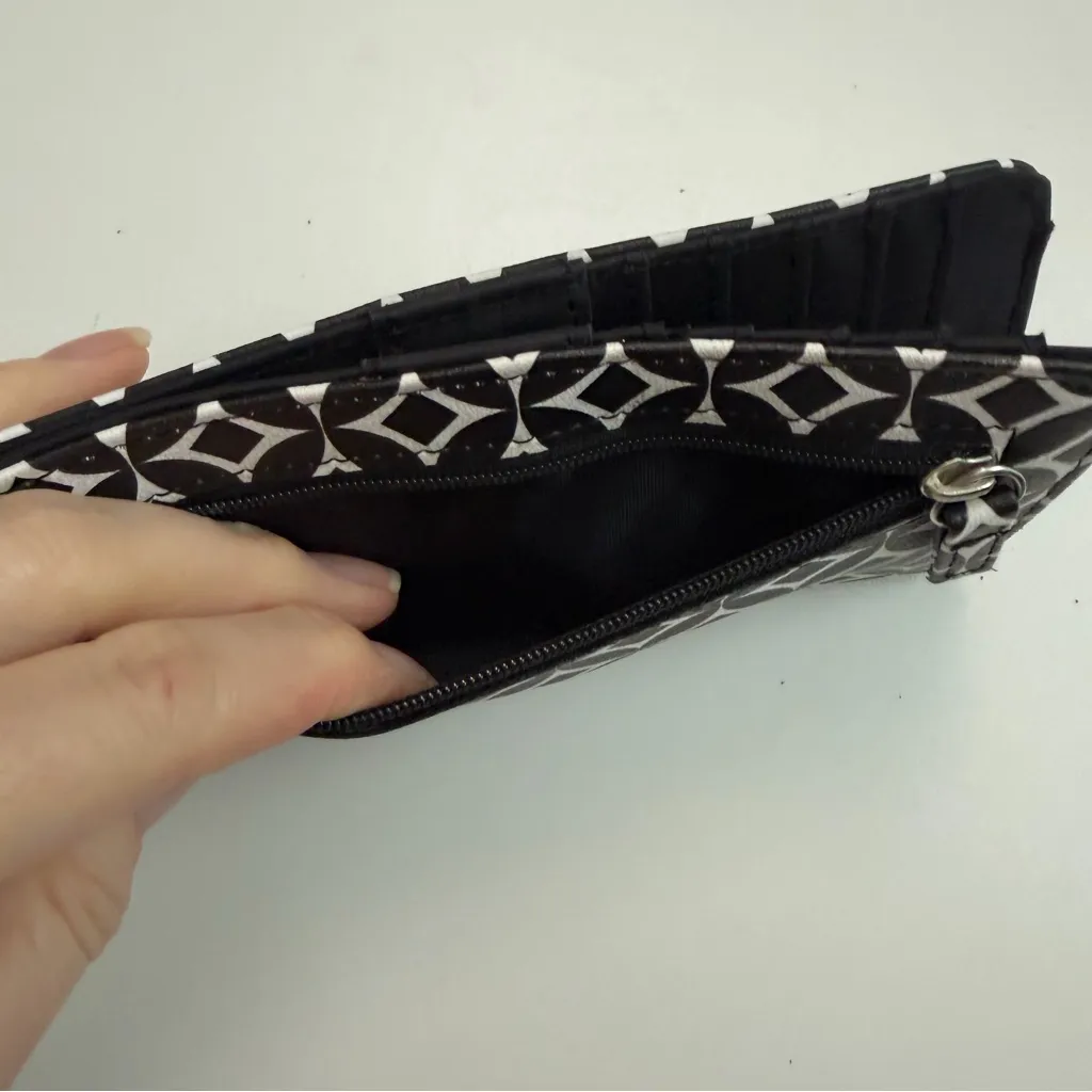 Mundi Wallet Bifold Credit Card ID Slot Thin Zip Pocket Geometric Black White - Image 5