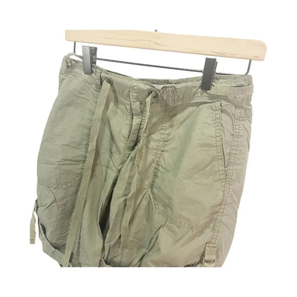 Calvin Klein Riley Womens Shorts Army Green 4 Mid Rise Bermuda Hike Roll Up 1629 - Image 4
