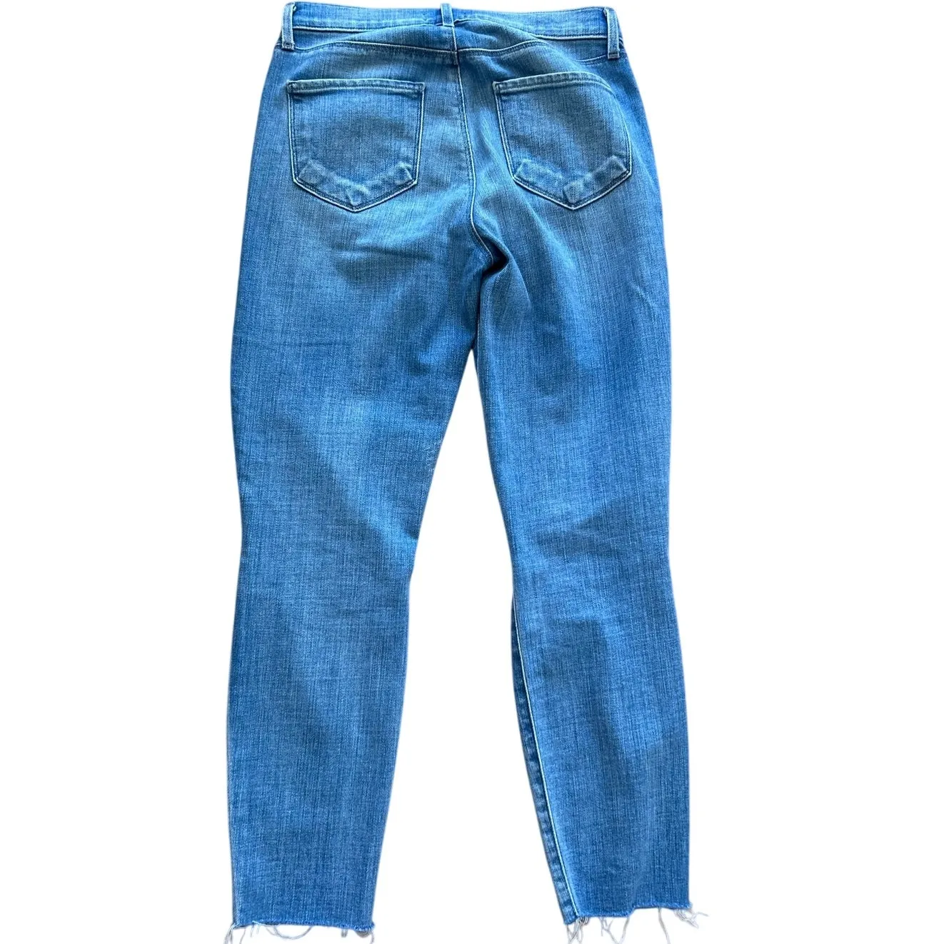 L'Agence El Matador Slim High Rise Distressed Crop Medium Blue "Glacier" Wash - Image 6