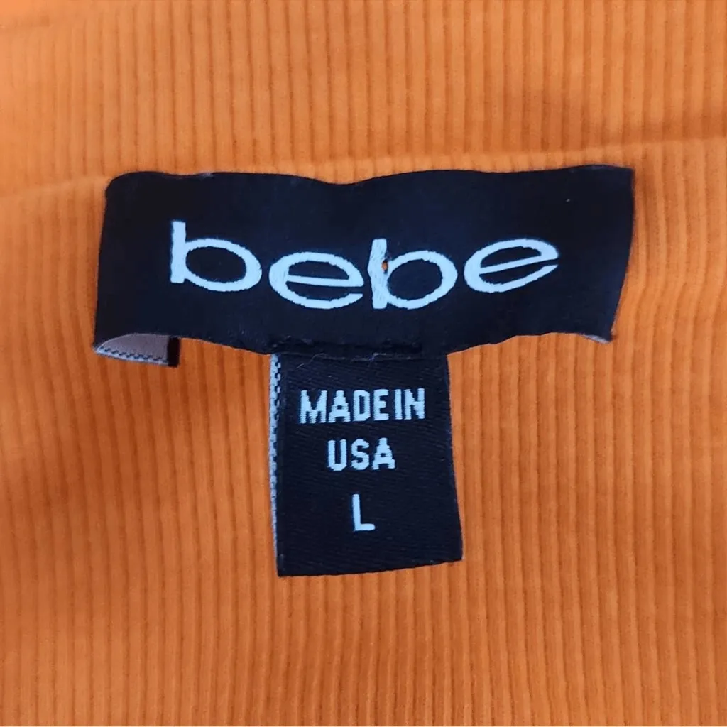 Bebe Vintage Y2K Orange Ribbed Knit Strapless Tube Top Size Large Orange Top - Image 4