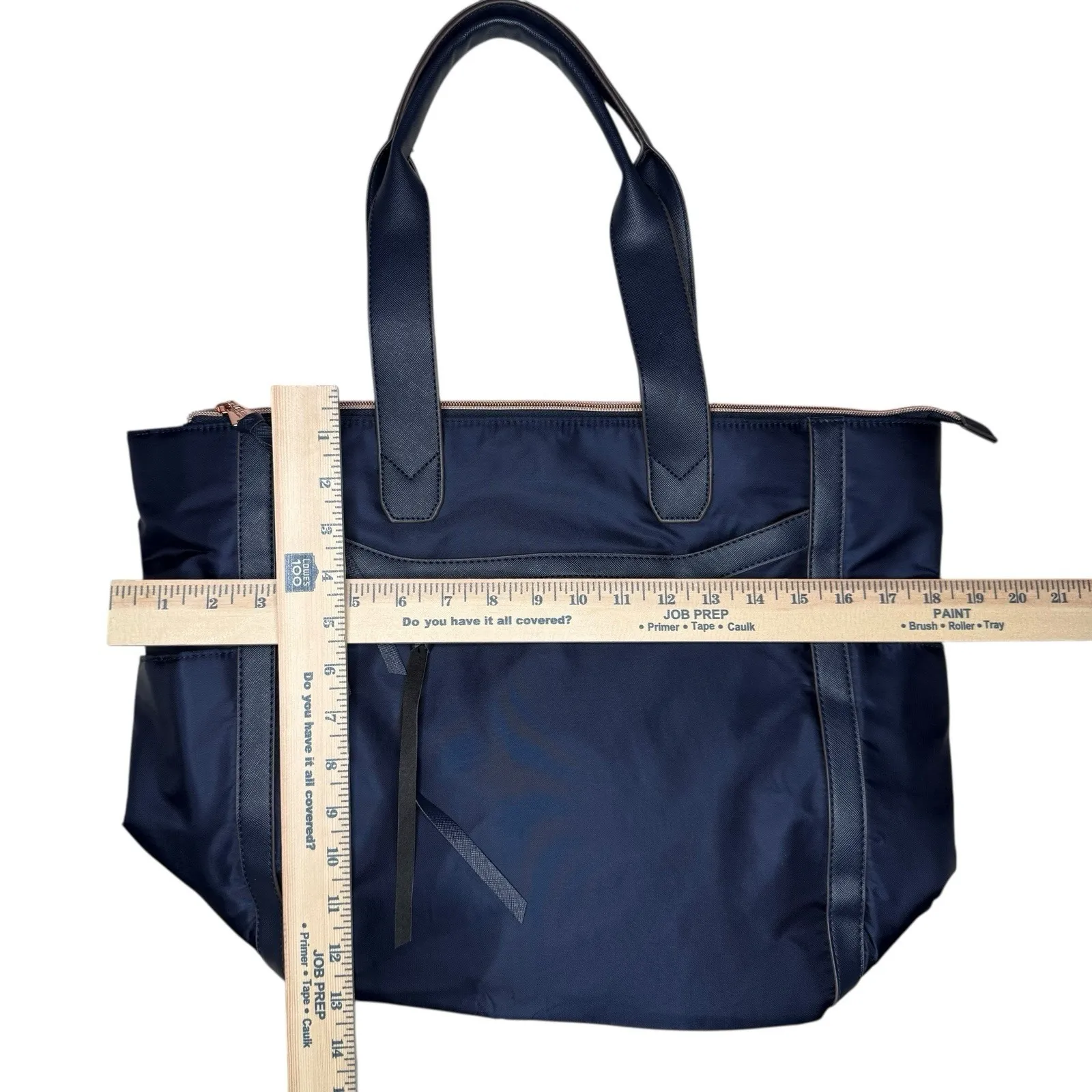 Aimee Kestenberg Navy Blue And Rose Gold Tote Shopper‎ Bag Weekend Bag Carry On - Image 9