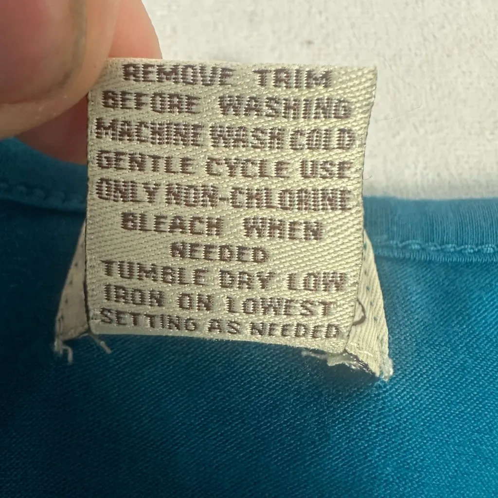 Eyelash Couture Womens Blue 34 Sleeve Scoop Neck Lightweight Knit Top Size L - Image 4