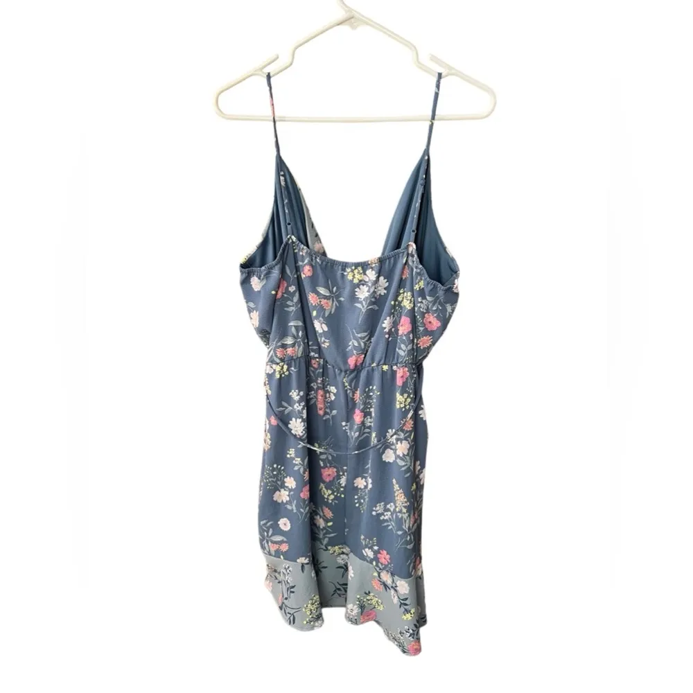 C By Charming Charlie Dress Womens Blue Floral Moms Day Surplice Colorblock 2X - Image 2