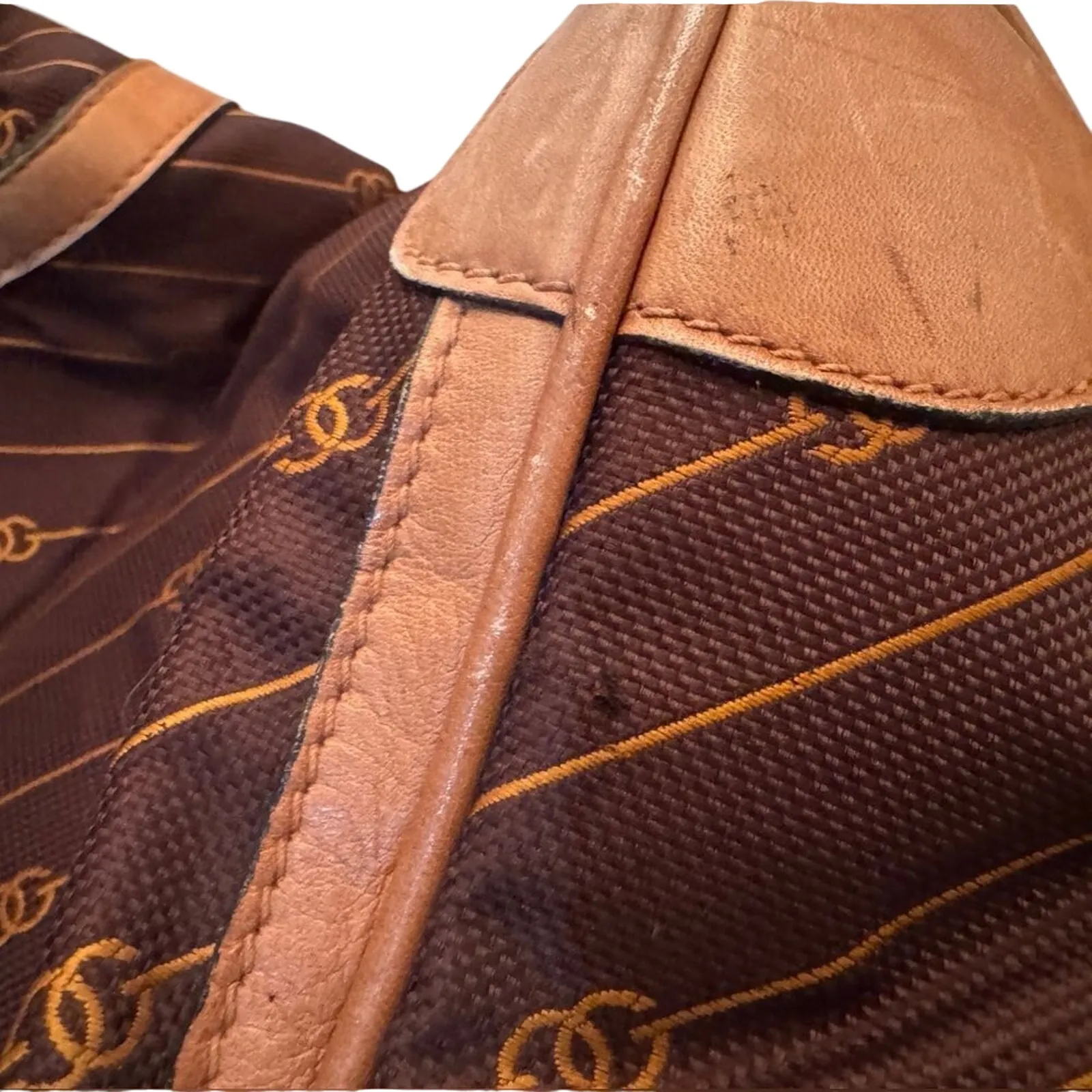 GUCCI Vintage 70's GG Boston Bag in Orange Stripe Brown Canvas Doctor Bag - Image 15