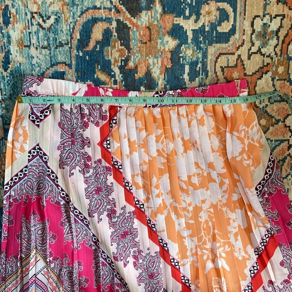 NWT Chico’s Printed Pleated Maxi Skirt Size 10 Pastels Flowy Lightweight - Image 10