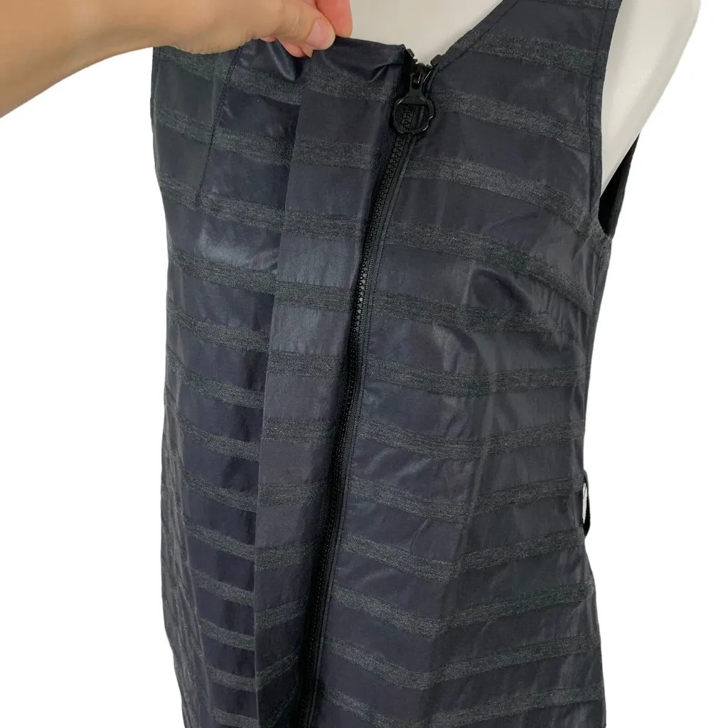 Farhi Wool Blend Dress 4 Navy Sleeveless Career Workwear Office Chic Blue - Image 3