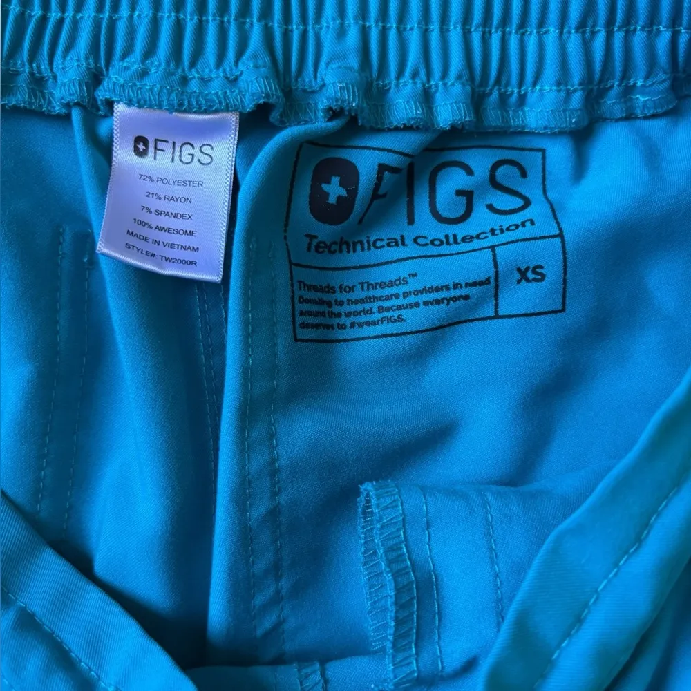 FIGS Teal Yola Scrub Bottoms Womens Size XS - Image 5