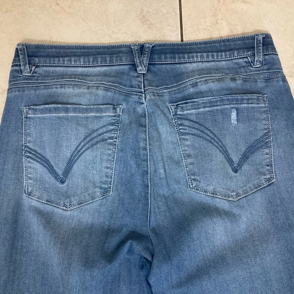 Democracy Lightweight Super Stretch Cropped Wide Leg Jeans w/ Elastic Waistband - Image 6