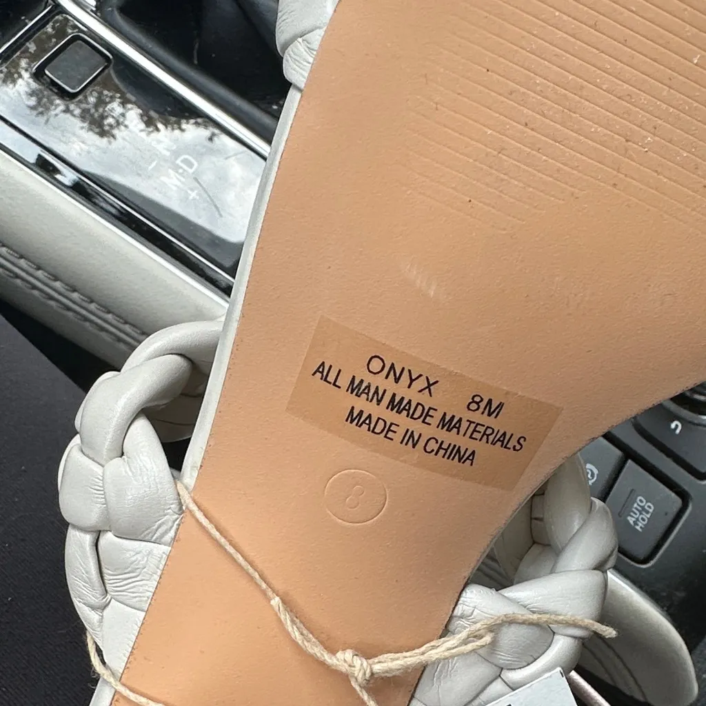 Sincerely Jules Cream Braided Heeled Sandals White Size 8 - Image 6