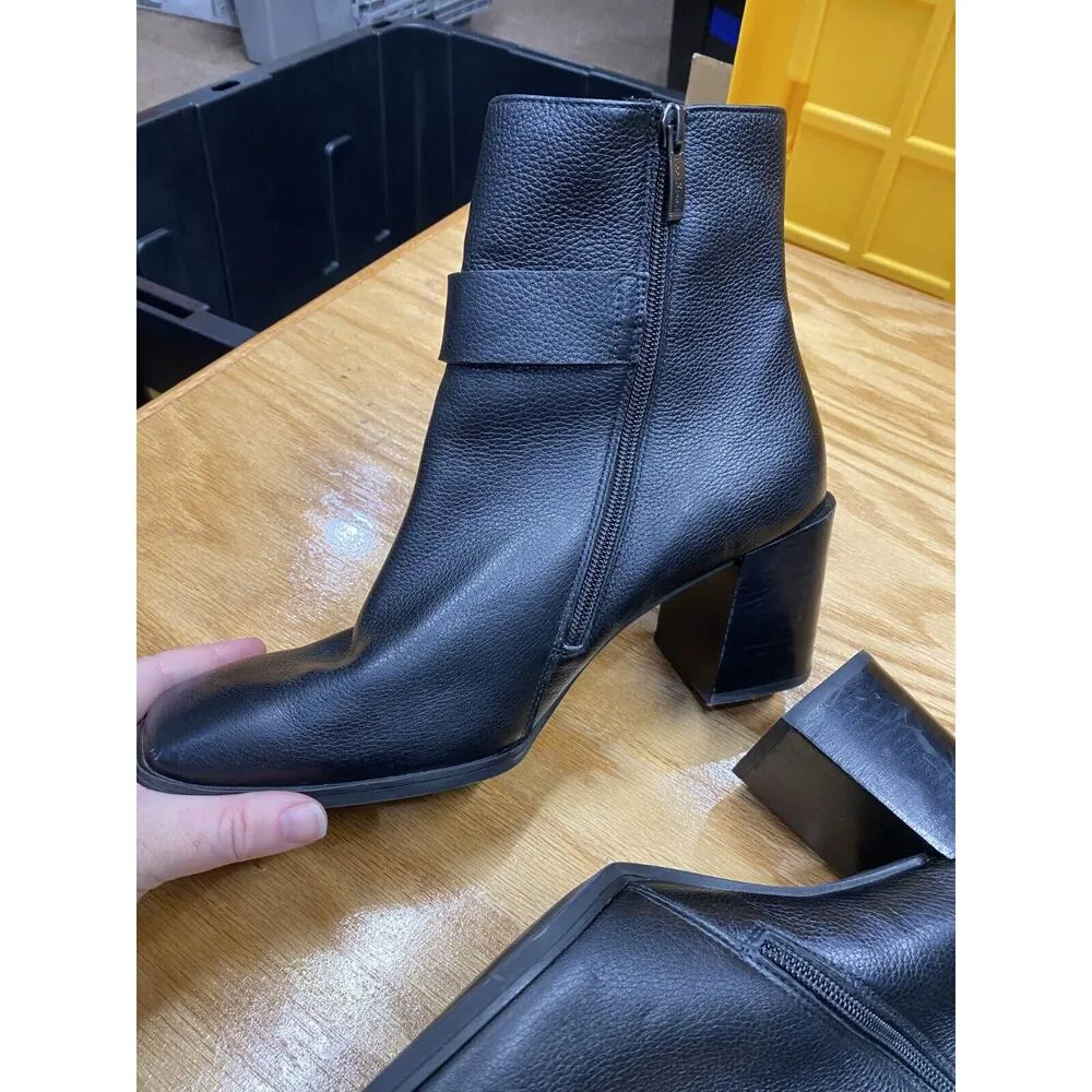 Paul Green Nirvana Ankle Boots Women's 10 Black Leather Side Zipper Buckle S67 - Image 5