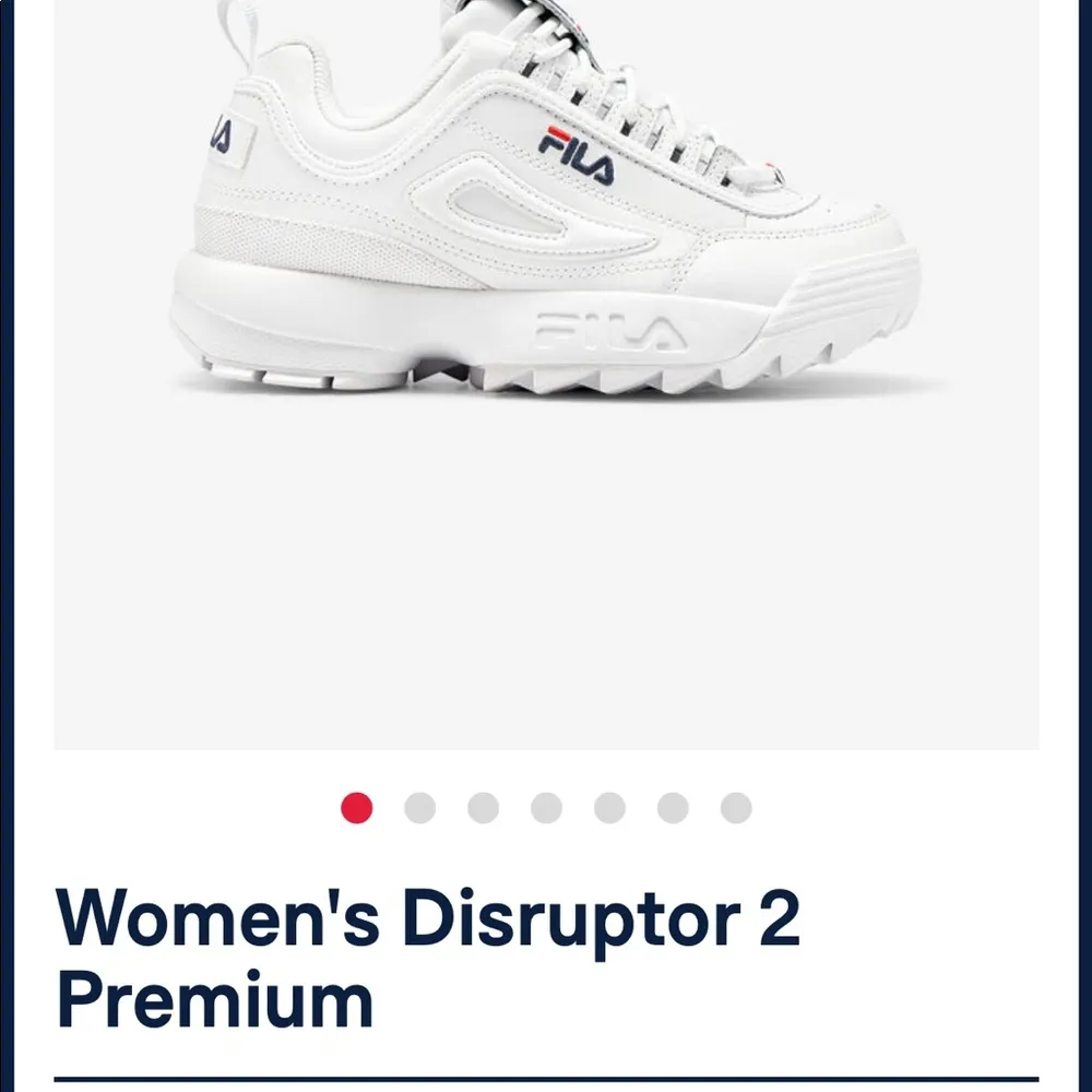 FILA Disruptor II Premium Women's Sneakers - White/FILA Navy/FILA Red, 6.5 M US - Image 2