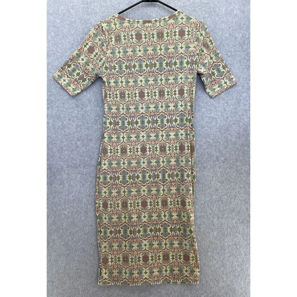 Lularoe Women's T-Shirt Dress Short Sleeve Size Small Geometric Print Yellow - Image 2