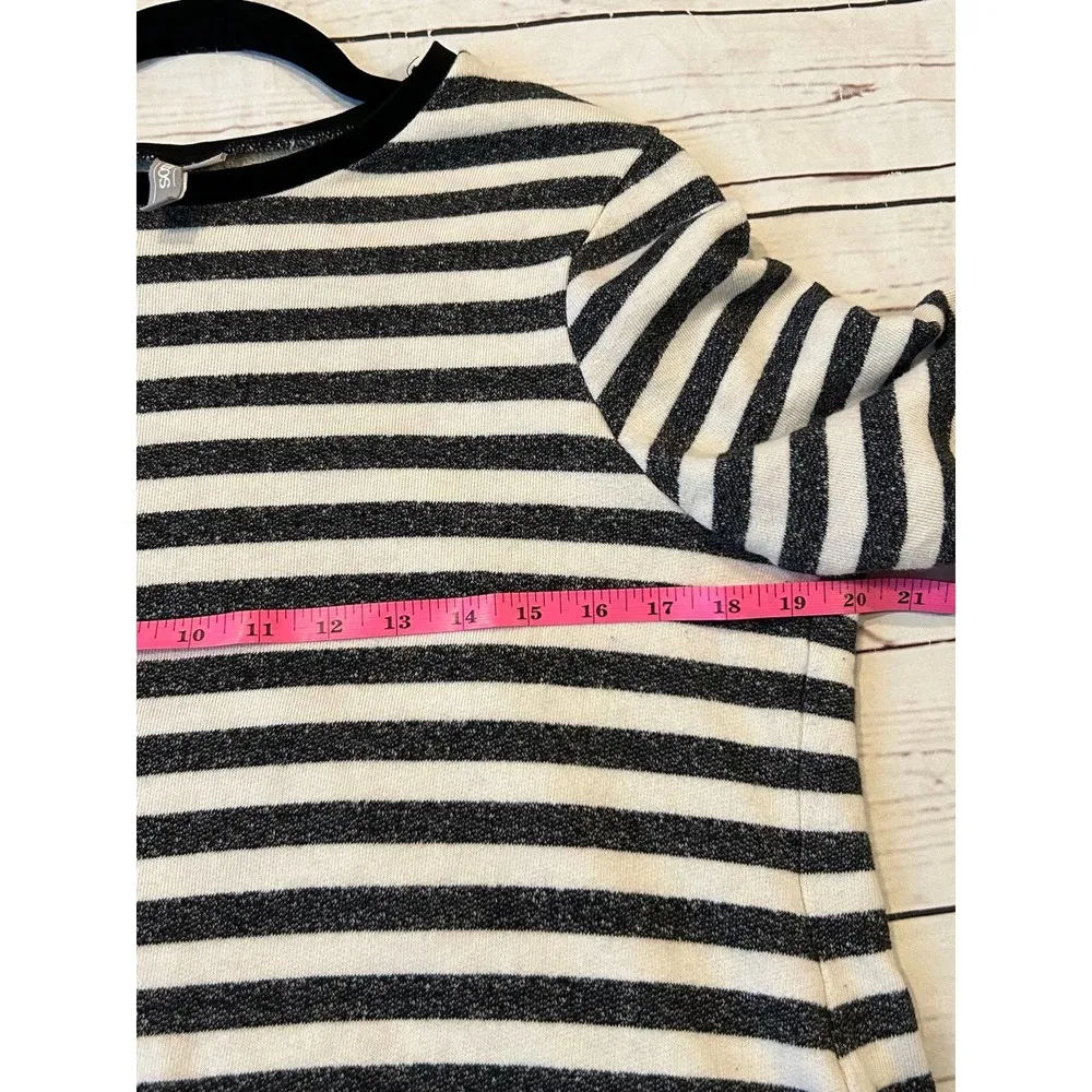 ASOS Striped Mini T Shirt Dress in Size 10 Preppy Nautical White Grey - Image 6