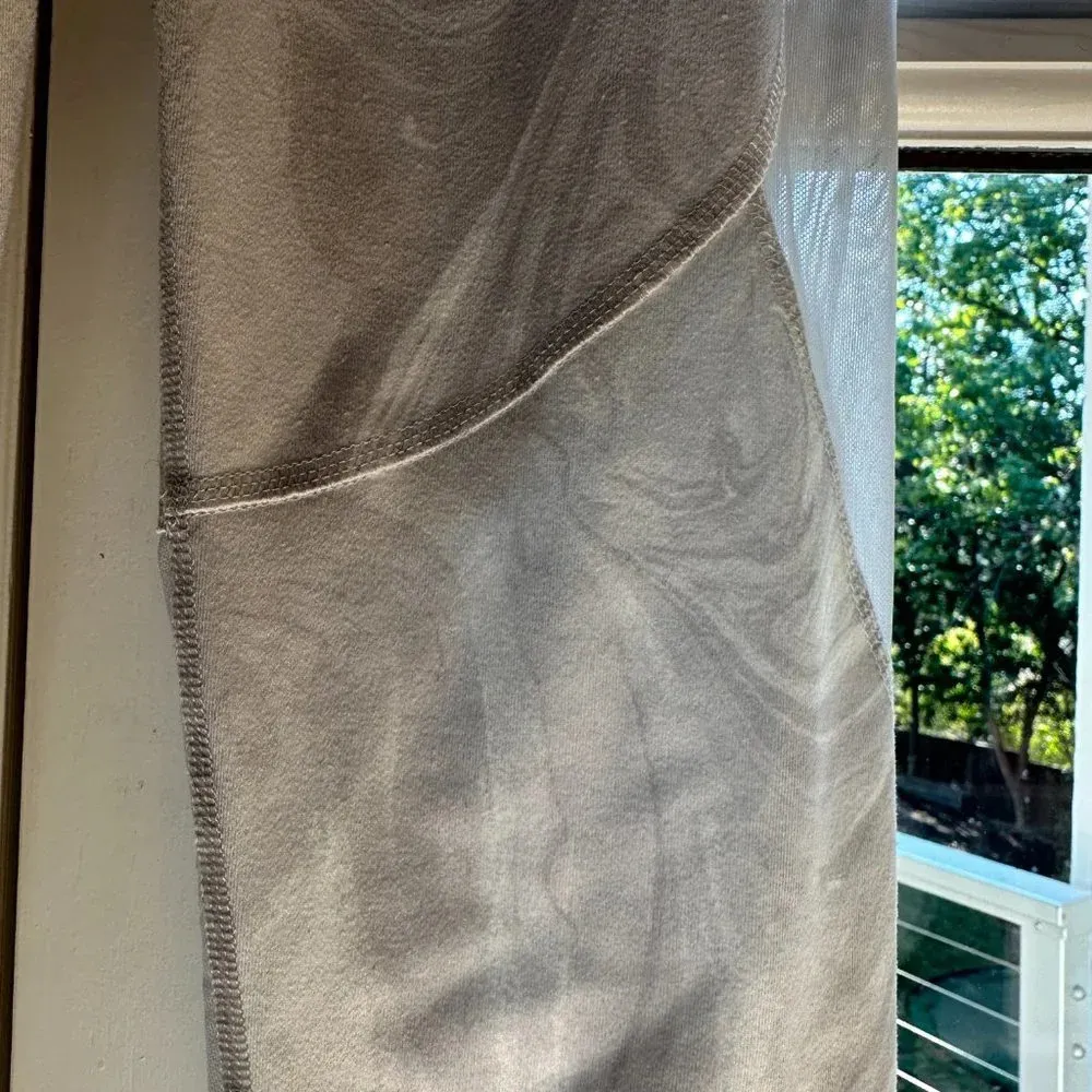 ABERCROMBIE & FITCH White & grey swirl pattern mesh inset crop leggings size XS - Image 9